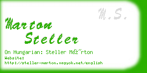 marton steller business card